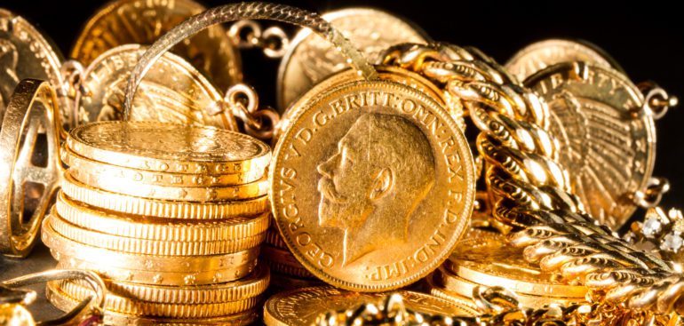 Jewels and gold coins